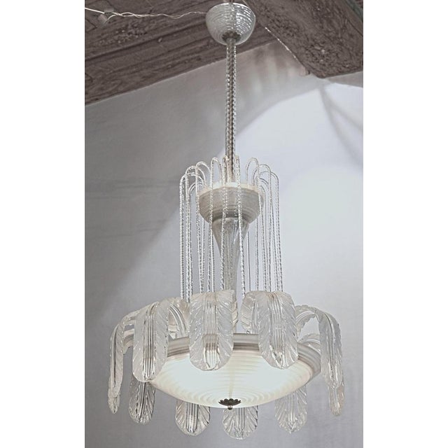 White Pulegoso Glass Fountain Chandelier from Barovier, 1930s For Sale - Image 14 of 18
