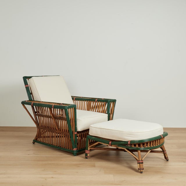 Tan Four Piece Suite of Art Deco Rattan Porch Furniture For Sale - Image 8 of 18
