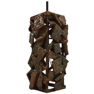 Brutalist Table Lamp For Sale