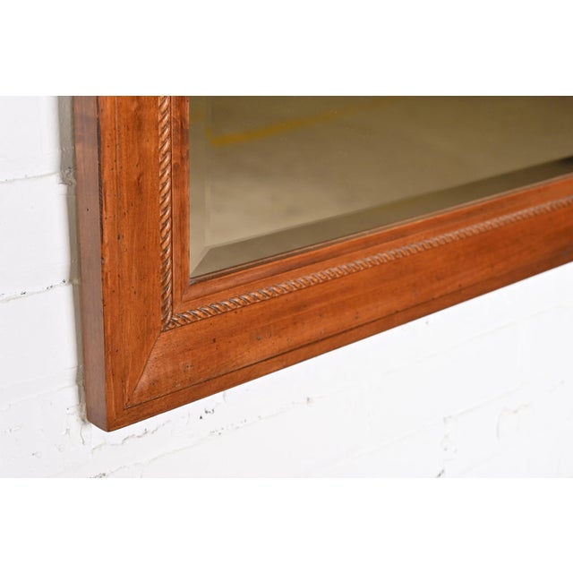 Late 20th Century Ethan Allen Early American Carved Maple Framed Beveled Wall Mirror For Sale - Image 5 of 9