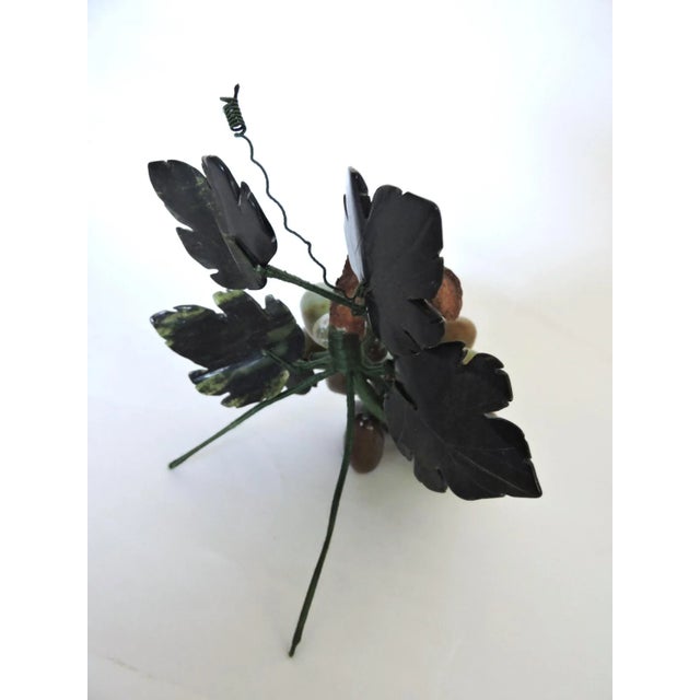 Traditional Ornamental Italian Polished Onyx Stone Grapes on the Vine With Leaves For Sale - Image 3 of 4