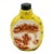 Early 20th Century Chinese Yellow Peaking Glass Scenic & Hardstone Snuff Bottle & Stand, Signed For Sale