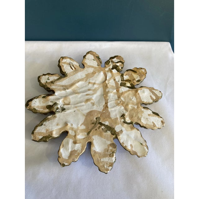 Ceramic Vintage Gold Starburst Ceramic Candleholder For Sale - Image 7 of 7