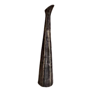Elongated Modern Textured Vase Art Pottery Black & White