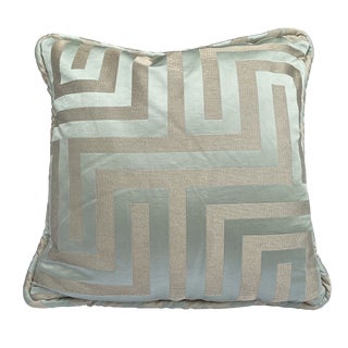 Custom Silk Throw Pillow With Greek Key Motif For Sale
