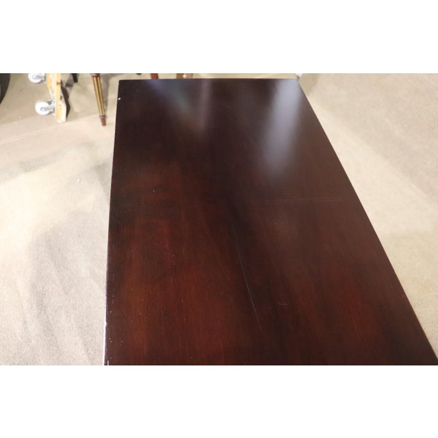 Long six foot dresser for John Stuart Inc. Deep mahogany wood with accenting brass hardware. Ten total drawers for bedroom...