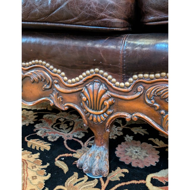 Wood Late 20th Century Whittmore Sherrill Mahogany & Leather Sofa For Sale - Image 7 of 12