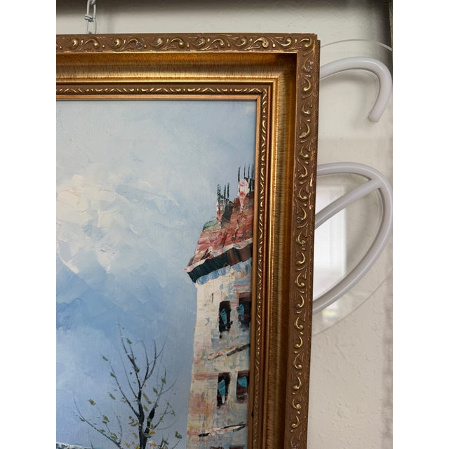 Late 20th Century Listed Artist C.Burnett(IX-XX) Oil Painting Paris Street Scene, Arc De Triomphe For Sale - Image 12 of 12
