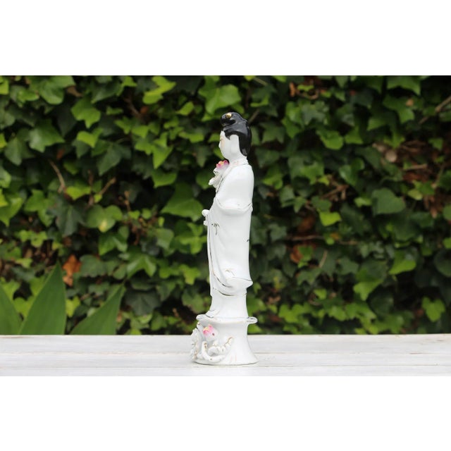 1960s Vintage Chinese Porcelain Figure of Guanyin For Sale - Image 4 of 13