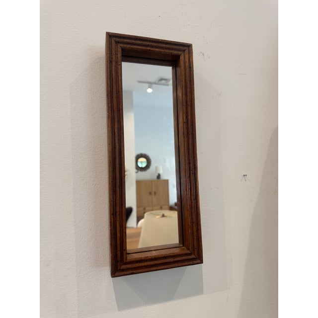 Small Vintage Wooden Wall Mirror For Sale - Image 9 of 12