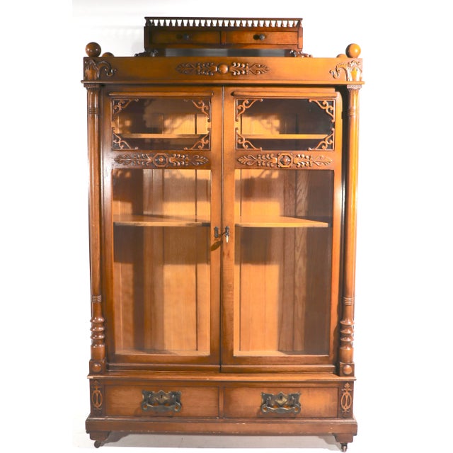 Victorian Victorian Double Door Bookcase For Sale - Image 3 of 13