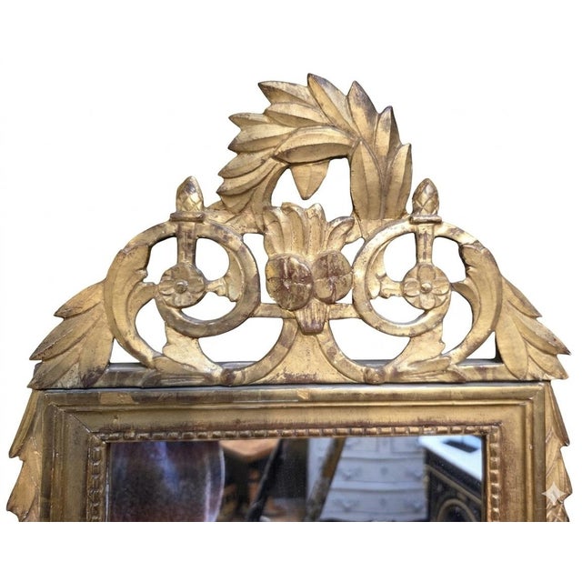 Louis XVI Wedding Mirror in Gilded and Carved Wood, 1780 For Sale - Image 6 of 13