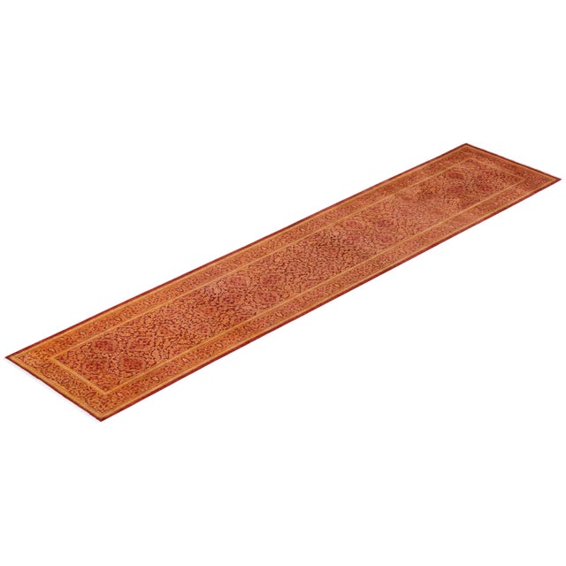 Orange Mogul Hand-Knotted Runner Rug - Orange, 2' 5" x 11' 9" For Sale - Image 8 of 8