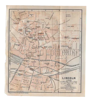 1910 City Map of Lincoln England