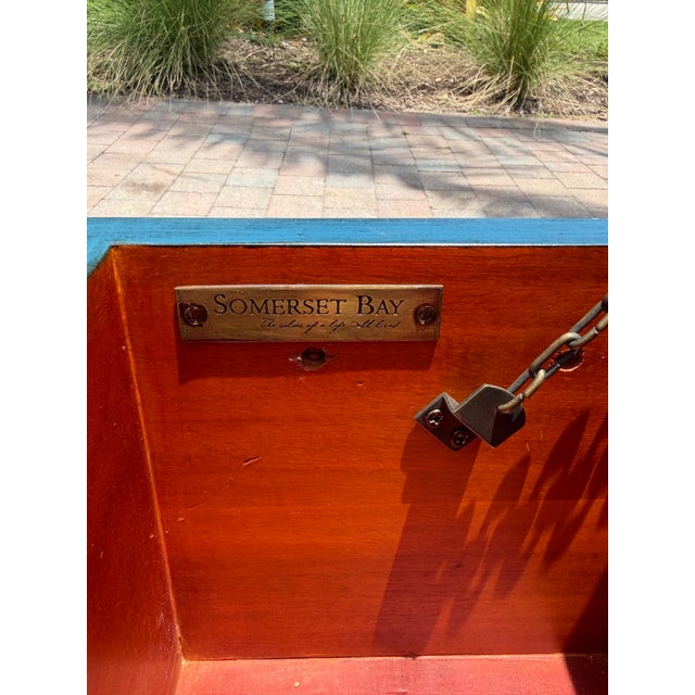 Early 21st Century Somerset Bay Blue Storage Box on Stand For Sale - Image 5 of 6