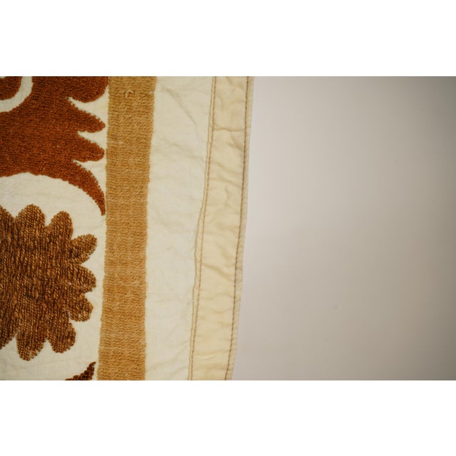 Textile Flower Suzani Tapestry - Wall Decor For Sale - Image 7 of 9