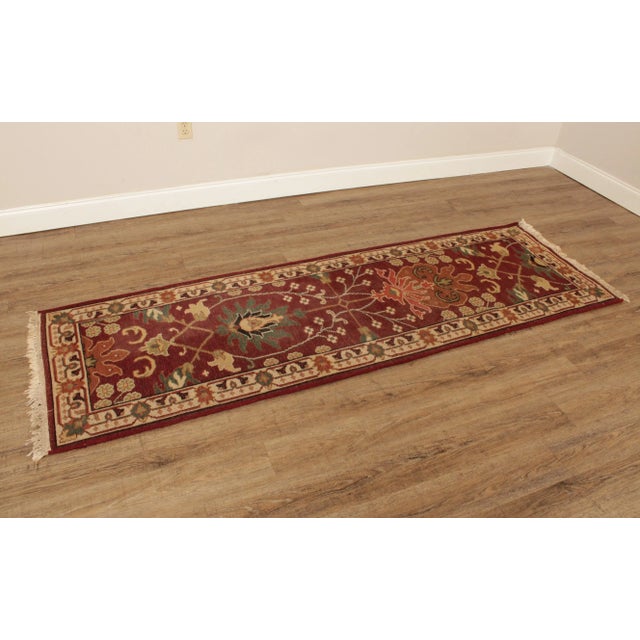 Vintage Indo Persian 7'10 inch x 2'6 inch Hand Woven Wool Runner For Sale - Image 12 of 13