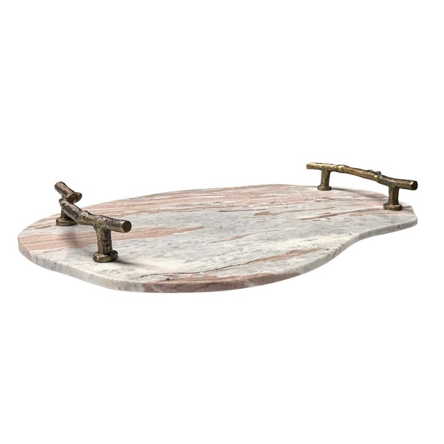 Contemporary Stone And Twig Indoor-Outdoor Tray For Sale - Image 3 of 6