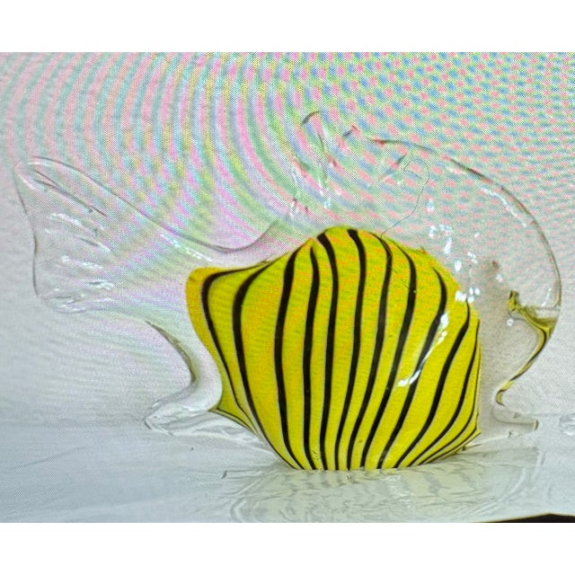Mid-Century Modern 1960s Murano Hand Blown Glass Angel Fish Sculpture For Sale - Image 3 of 4