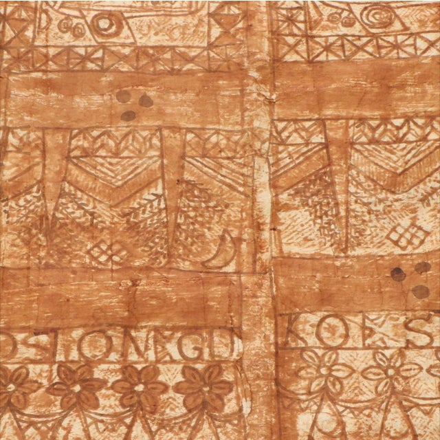 Tribal Antique XL Tongan Ngatu Barkcloth Textile For Sale - Image 3 of 10