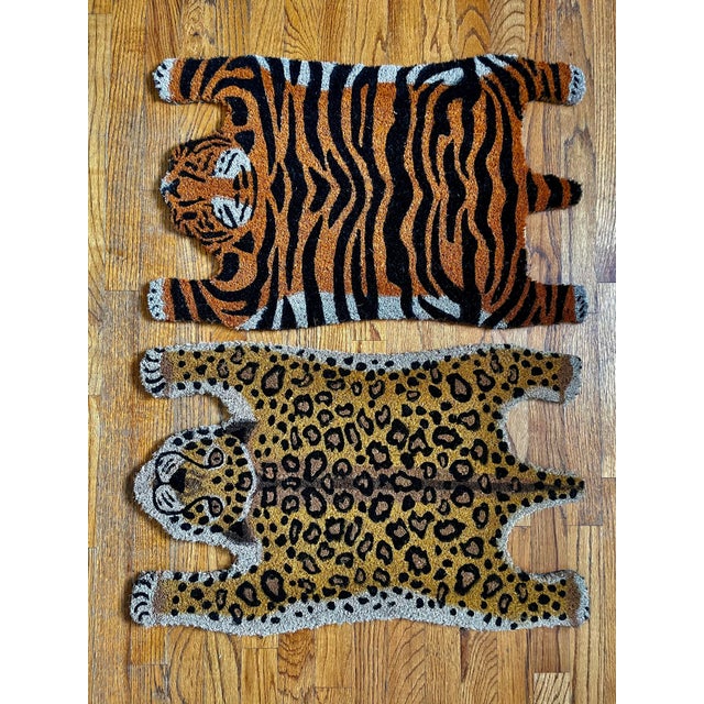 Leopard & Tiger Coir Doormats a Pair Chairish