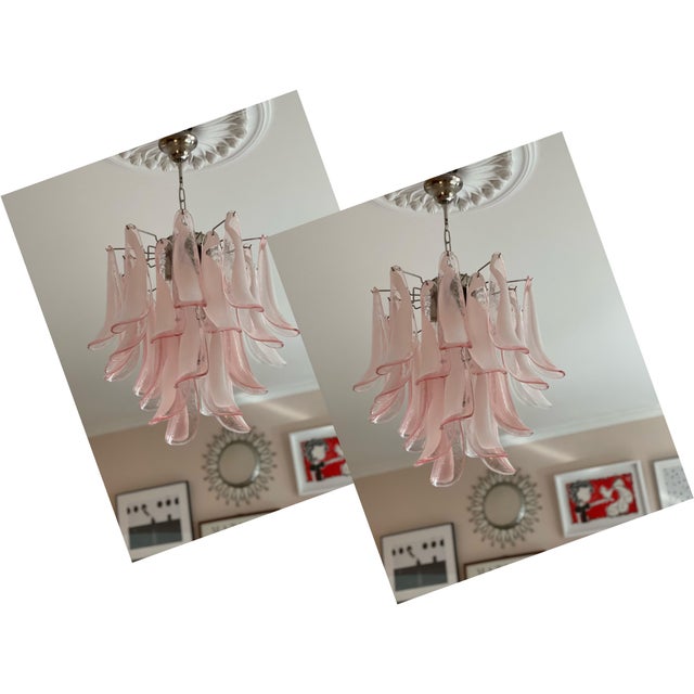 Small Pink Murano Glass Flamingo Chandeliers, Set of 2 For Sale - Image 9 of 9