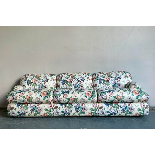 Vintage Regency Printed Floral Sofa For Sale In West Palm - Image 6 of 12