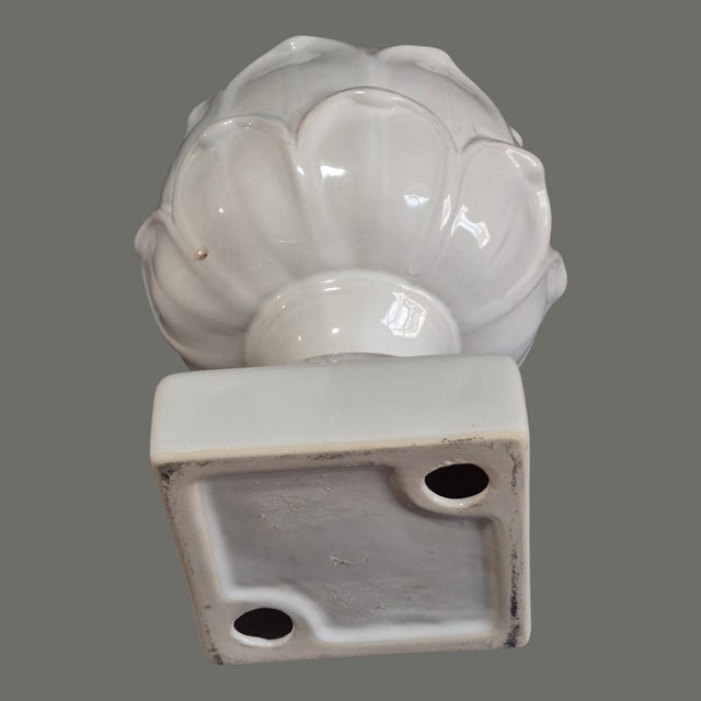 Late 20th Century Decorative Ceramic White Artichoke Sculpture For Sale - Image 5 of 6