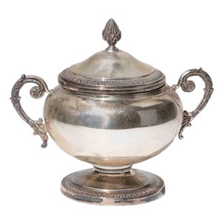 Continental 925 Silver Covered Sugar Bowl, 1950s For Sale