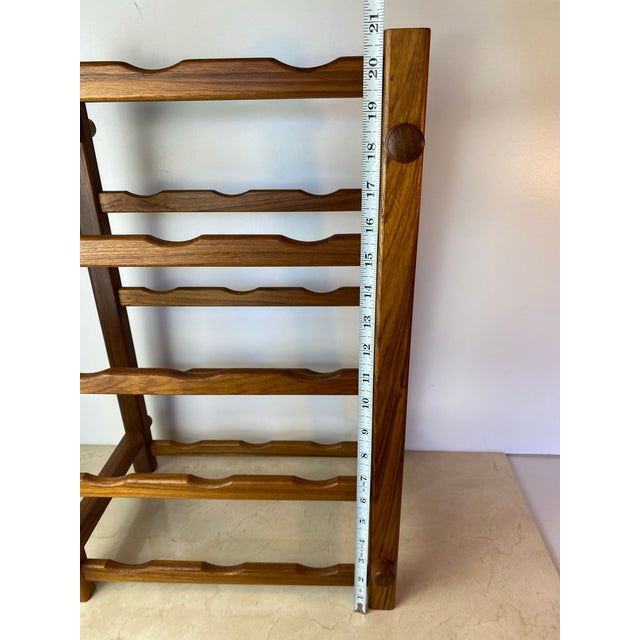 Vintage Winsome Wood Teak Wine Rack, Danish Modern Style For Sale - Image 9 of 11