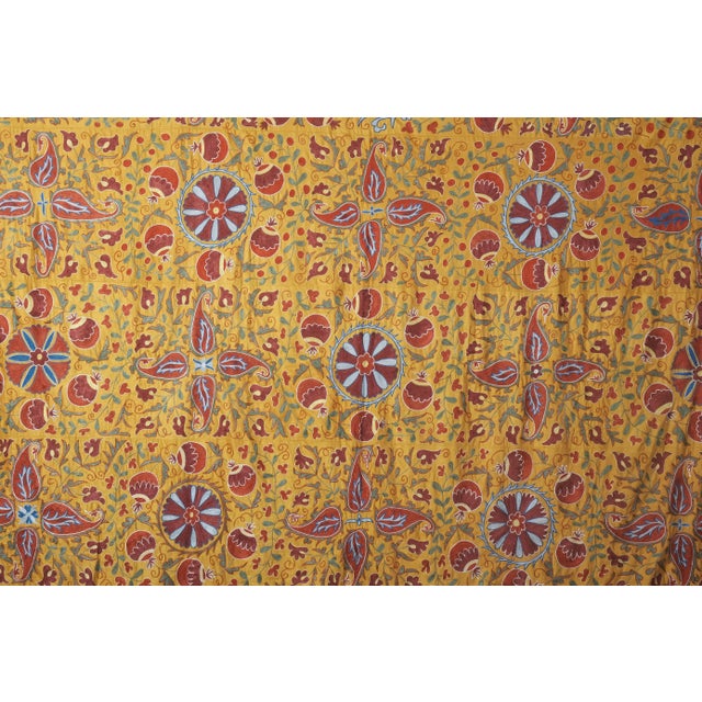 Textile Silk Suzani From Samarkand, Uzbekistan, Early 20th Century For Sale - Image 7 of 12