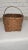 Beautiful hand-woven oak splint gathering basket. Early 20th century. Single bentwood oak handle, single banded rim,...