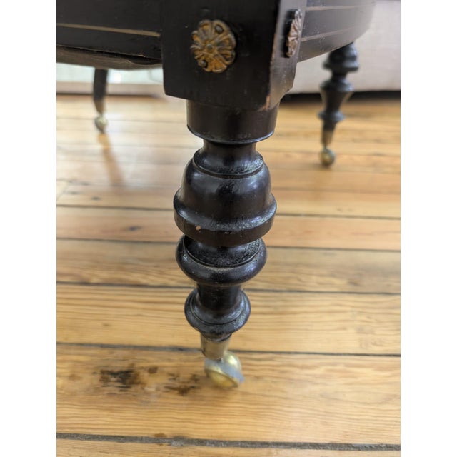 Antique Ebony Chair With Mother of Pearl Inlay -Set of 2 For Sale - Image 9 of 10