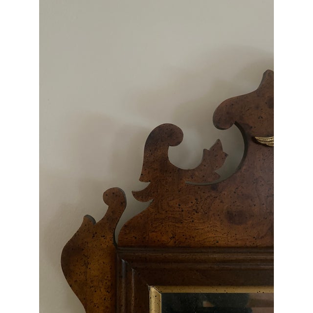 Hepplewhite Vintage Hepplewhite Mirror With Brass Ornament For Sale - Image 3 of 8