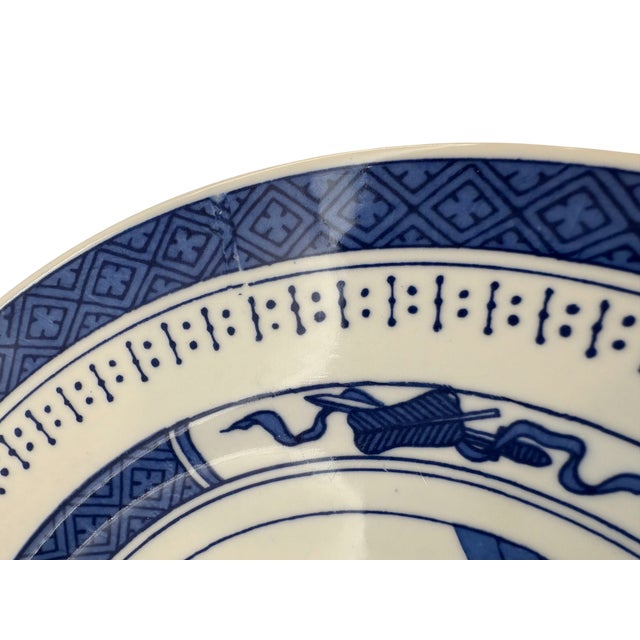 Mid 20th Century Imperial Standard China Blue and White Chinoiserie Plates — Set of 8 For Sale - Image 13 of 17
