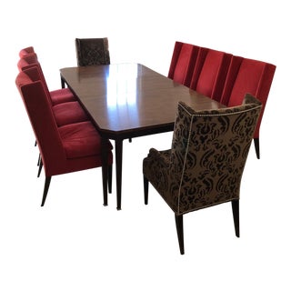 Hickory Chair Artisan Chamfered Corner Mahogany Dining Set For Sale
