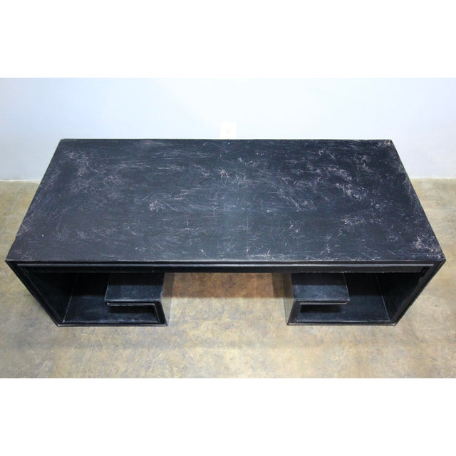 Baker Furniture Company Large Black Lacquer Thomas Pheasant for Baker Greek Key Coffee Table For Sale - Image 4 of 10