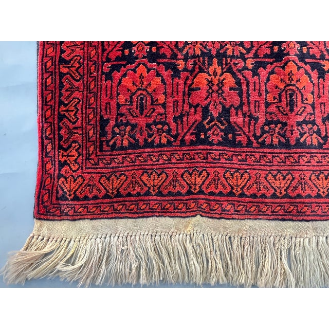 Black Vintage Afghan Mir Saraband Boteh Miri All-Over Hall Runner - 3'9" X 17'1" For Sale - Image 8 of 11