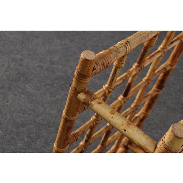 Vintage Bamboo and Rattan 24 Bottle Tabletop of Floor Wine Rack / Stand For Sale - Image 14 of 18