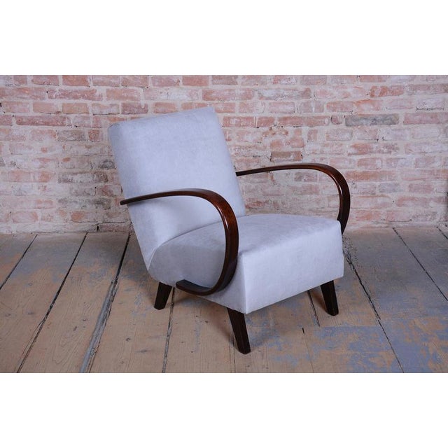 Wood Art Deco Lounge Chair by J. Halabala for Up Zavody, Czech, 1930s For Sale - Image 7 of 16