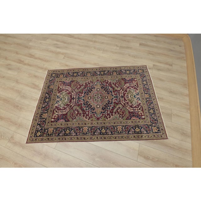 Mid 20th Century Turkish Boho Style Floral Desing Kayseri Area Rug For Sale - Image 4 of 13