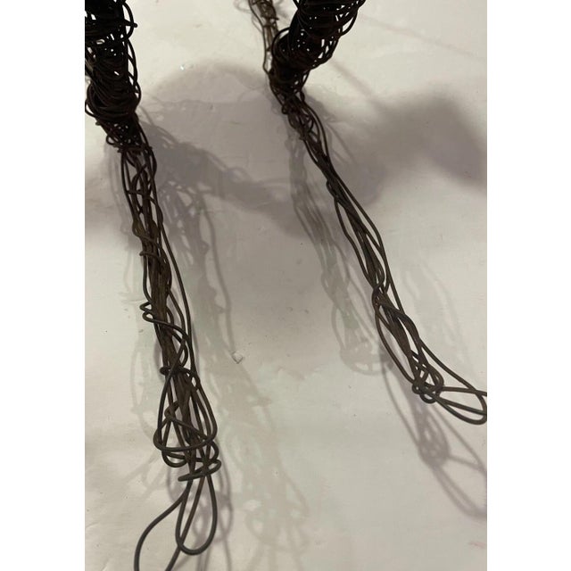 Metal Vintage Mid-Century Wire Skier Sculpture — Brutalist Ski Lodge Decor Figure For Sale - Image 7 of 7