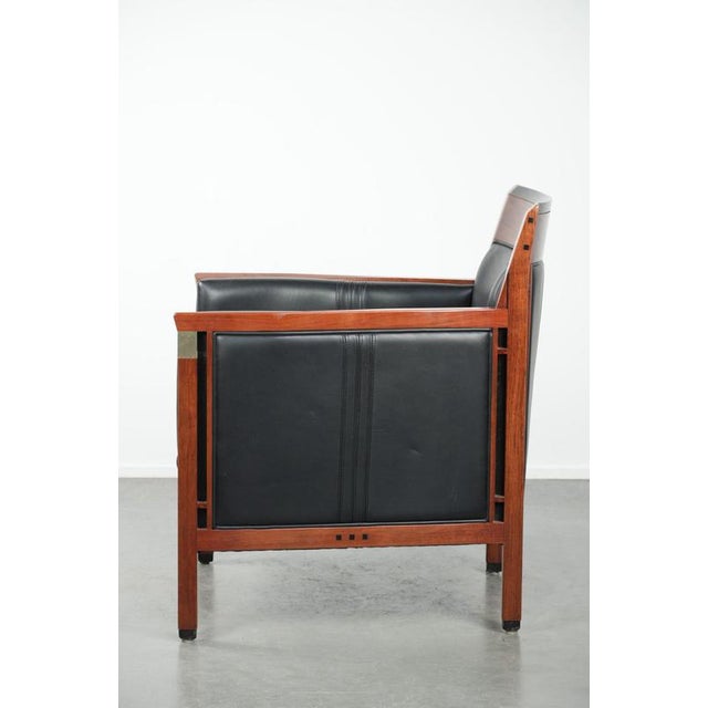 2000 - 2009 Art Deco Decoforma Series Armchair in Black Leather and Wood from Schuitema For Sale - Image 5 of 13