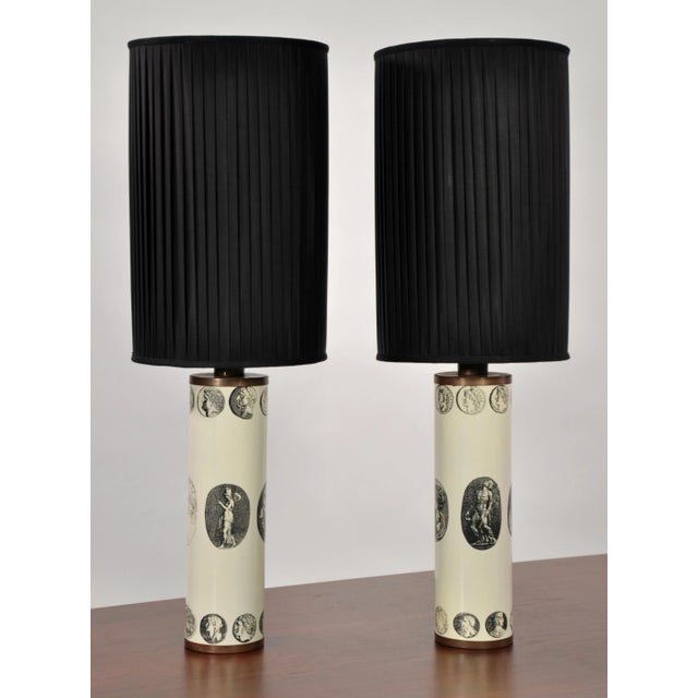 Piero Fornasetti Cammei Table Lamps - a Pair For Sale - Image 9 of 10