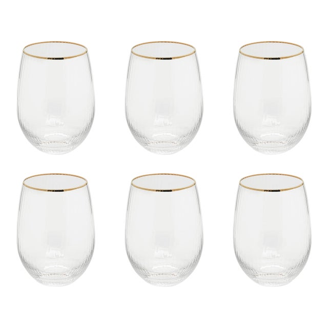 Optic Stemless All Purpose Glasses, Set of 6 For Sale