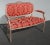 Vintage French Louis XVI Red & Silver Settee and Pair Chairs ~ Set of Three For Sale - Image 4 of 12