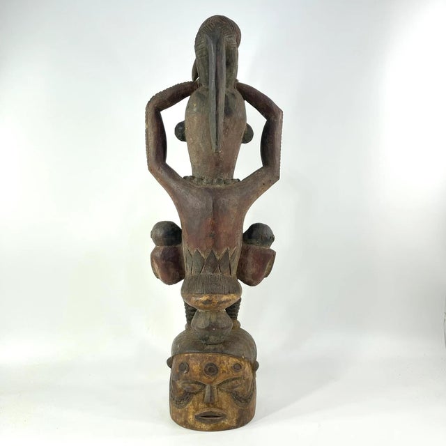 Early 20th Century Early 20th Century Kuyu Janus Headcrest For Sale - Image 5 of 11