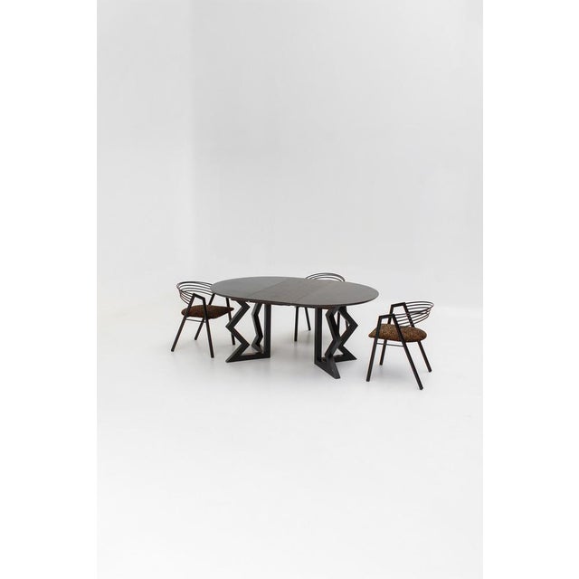 Postmodern Vintage French Table in Wenge, 1990s For Sale - Image 3 of 13