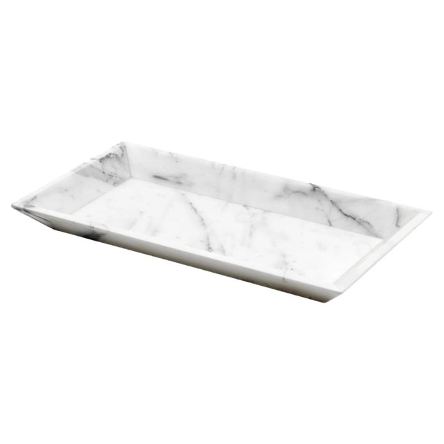 White Carrara Marble Tray or Plate For Sale