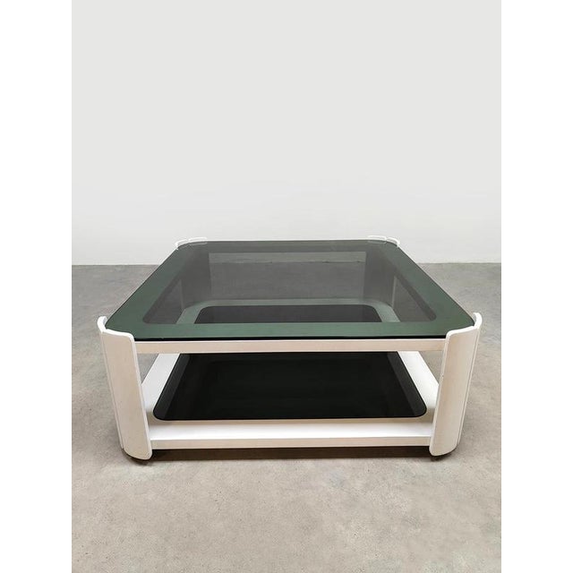 Vintage Space Age Italian Smoked Glass Coffee Table, 1970s For Sale - Image 9 of 10